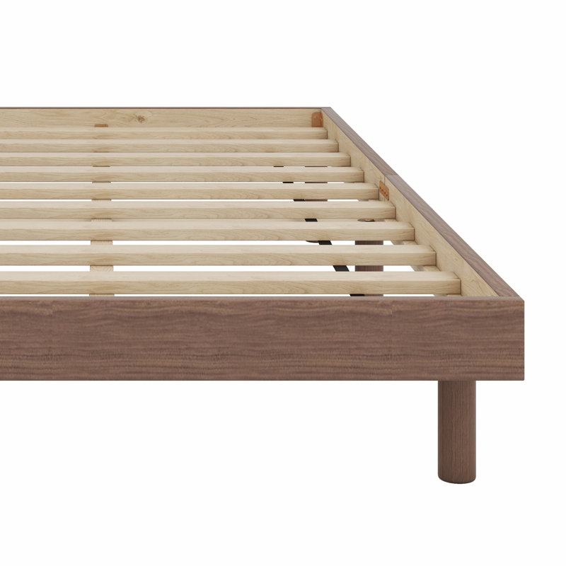 Modern Design Floating Platform Bed Frame, Gray, Twin