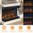 24’’ 3-Side Glass Fireplace 59 Inch Highboy LED TV Stand, Adjustable Flame/LED, Modern Media Center For 65 Inch Tvs, Distressed White-237368174