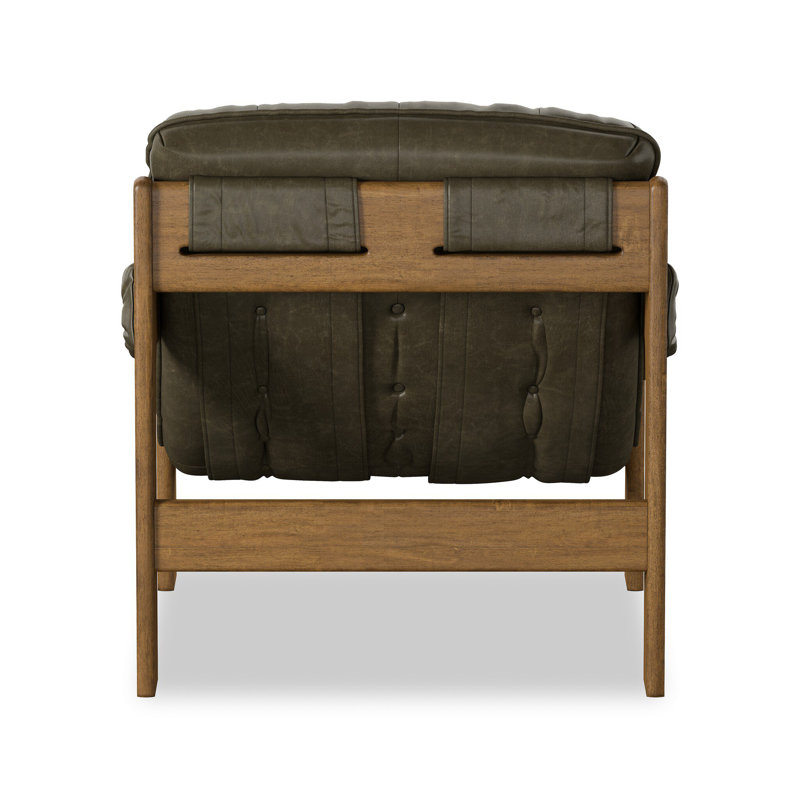 Kensington Armchair, Dulane Moss Genuine Leather, Weathered Sepia