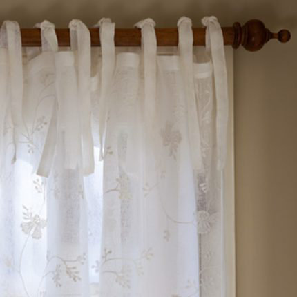 Ainsworth 100% Linen Sheer Curtain Single Panel, 42"W x 84"L, White