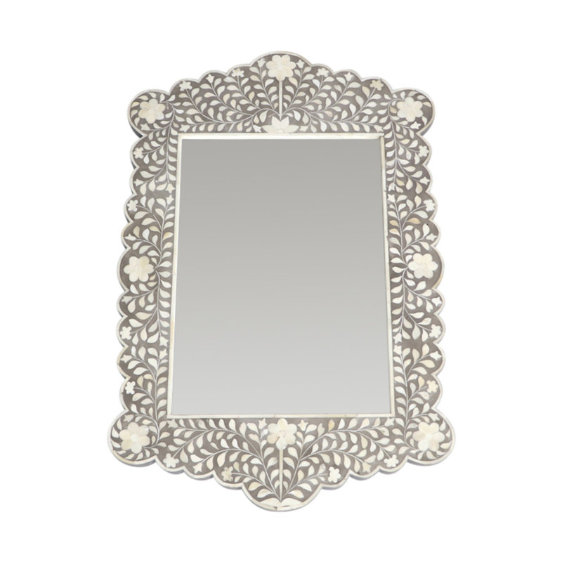 Miroir d'appoint mural Bone, gris