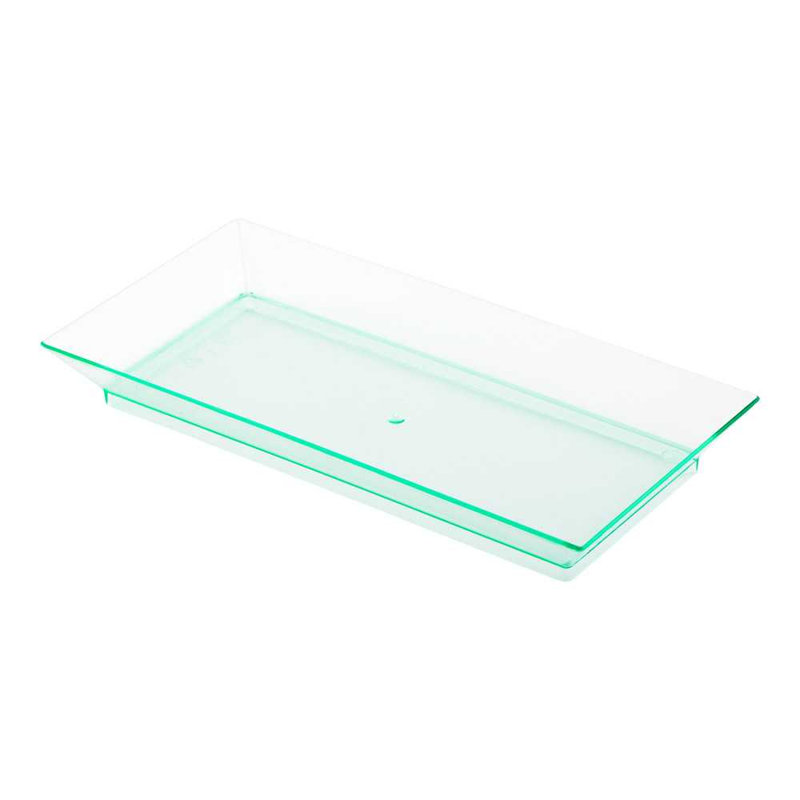 Restaurantware-5 x 2.5 Inch Mini Tasting Plates, 100 Disposable Rectangle Plastic Plates - Durable, Stylish, Seagreen Plastic Hors D'oeuvre Serving Plates, For Desserts Or Appetizers At Parties