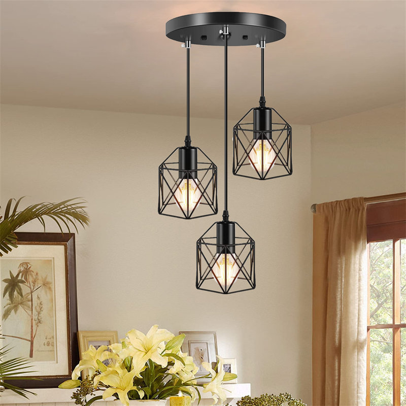 Luminaire suspendu lanterne à 3 lumières