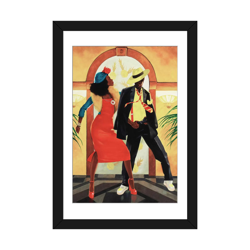 «Night Out I», impression sur toile, H 32 po x l 24 po x P 1 po, Papier d'art encadré noir, Blanc