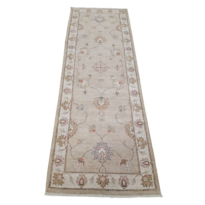 Davey Hand Knotted 2.6x8 Lt.Brown Runner