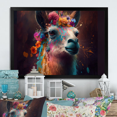 Floral Lama II - reproduction sur toile