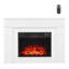 Foyer électrique autoportant de 43 po blanc avec manteau de cheminée, chauffe-eau infrarouge 1500 W avec effet de flamme 3D réaliste, télécommande et minuterie