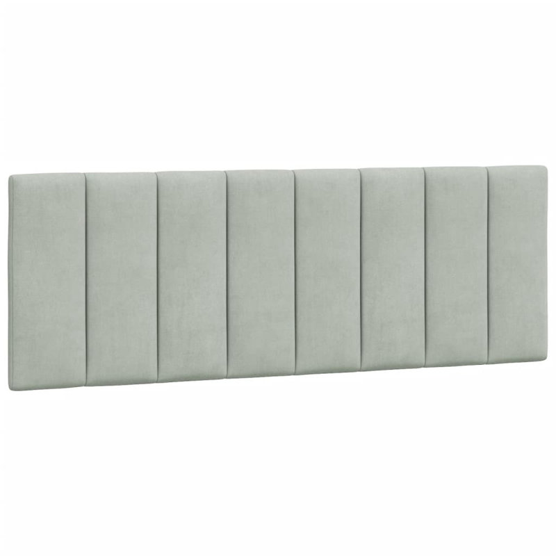 vidaXL Headboard Cushion Hanko Light Grey 193 cm Velvet, Light Gray, King