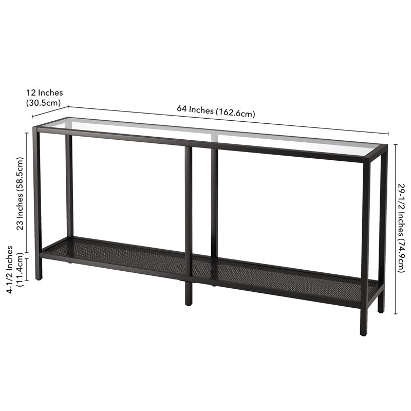 Chiang 64'' Unfinished Glass Top Console Table