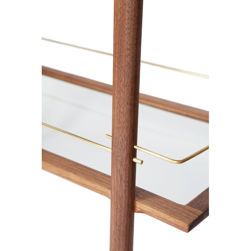 Bar Cart, Walnut/Brass