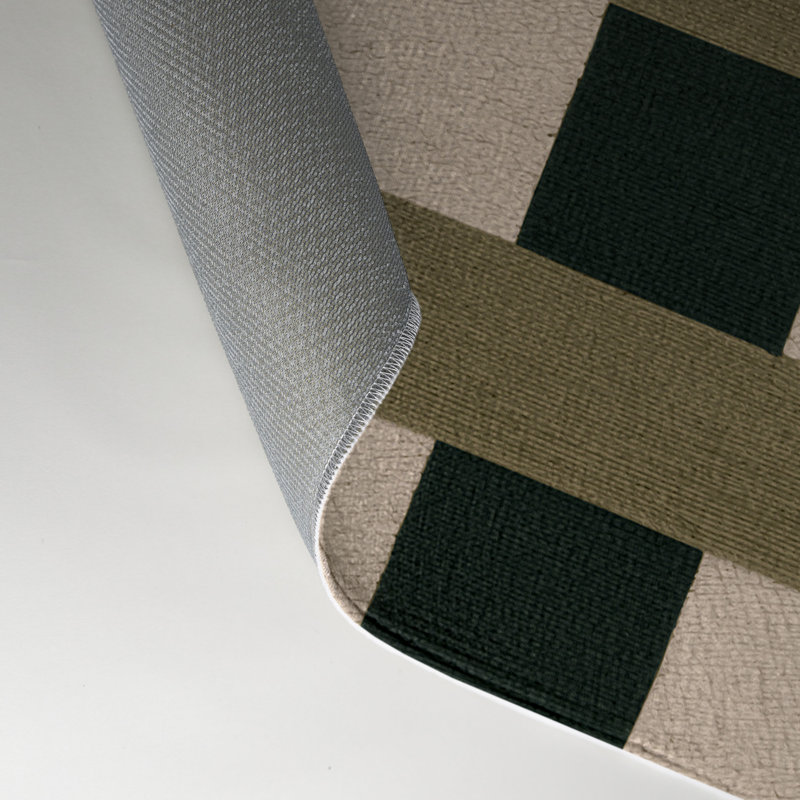 Tapis d'intérieur et d'extérieur à carreaux vert, Rectangle 5 pi x 7 pi