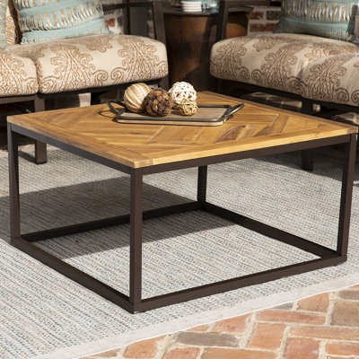 Square Acacia Solid Wood Outdoor Coffee Table - 82.55 cm W 81.28 cm D