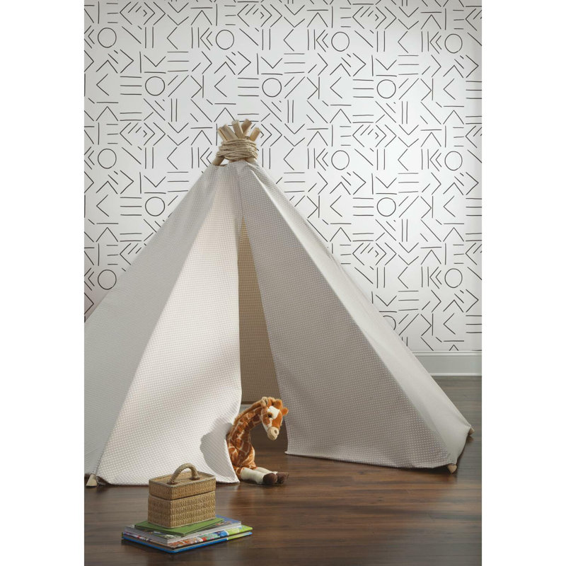 Rouleau de papier peint 18,86 pi x 18 po Akef, Noir / blanc