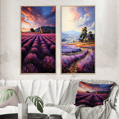 " French Provencal Lavender Fields " 2 - Pieces