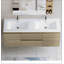 Meuble-lavabo flottant 60 po avec lavabo, meuble-lavabo mural moderne 60 po avec lavabo double en résine et tiroirs à fermeture en douceur, chêne naturel 24V11-60DNO-1392656178