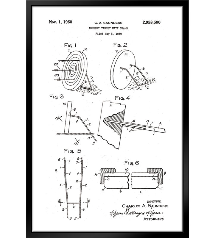 Tir à l'arc cible de brevet par Stanley Print House - on, L 11 po x H 14 po