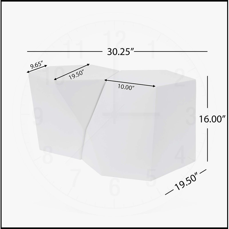 Ensemble de tables basses modernes et géométriques MGO, durables et élégantes pour l'intérieur et l'extérieur, parfaites pour les maisons contemporaines
