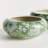Celadon Ceramic Green and White Chinoiserie Lotus Low Pots, Set of 2