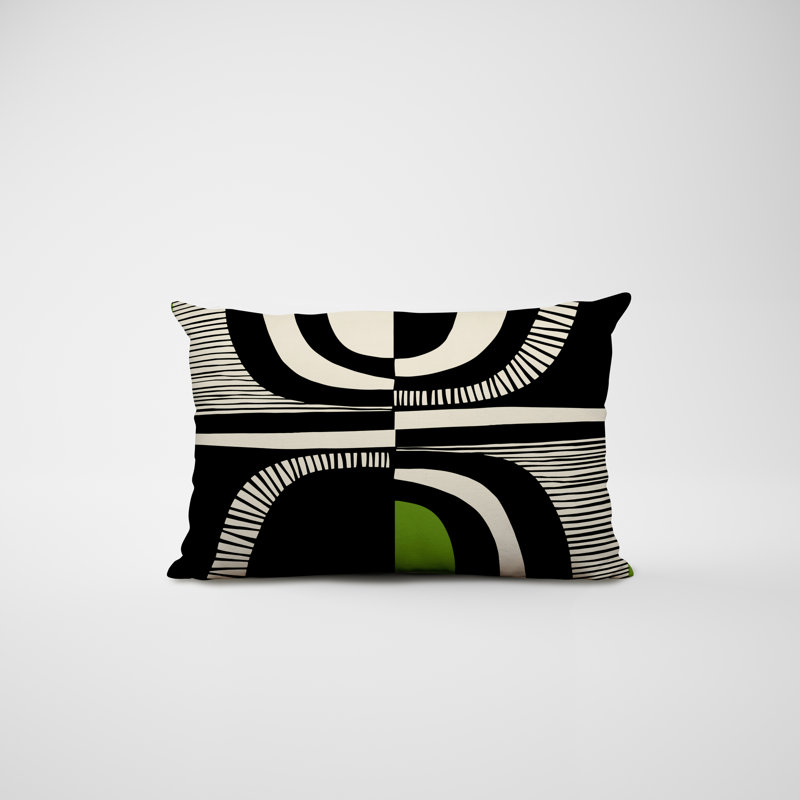 Housse et insert de coussin rectangulaire intérieur / extérieur en polyester / mélange de polyester Chamu, Chartreuse