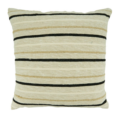 Poly-Filled Throw Pillow With Striped Design