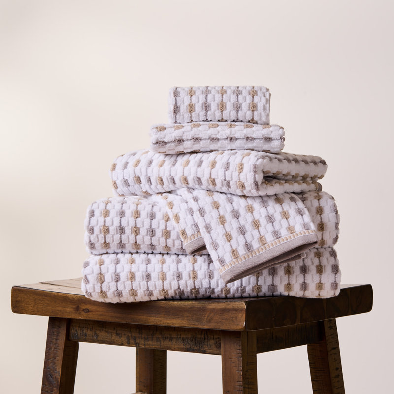 Devon Zt White Grey Linen Towel Set, White Grey Linen