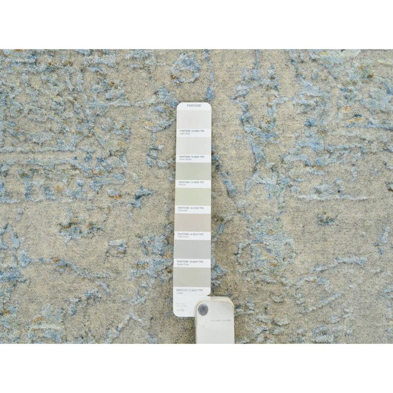 Tapis gris tissé à la main en laine et en soie tissé à la main 12 pi x 12 pi 7591B8670819495285C90A1701F88FE1