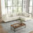 Seemab 4 - Piece Upholstered Beige Corduroy Modular Sectional with Pillow Back and Solid Wood Legs-1140708846