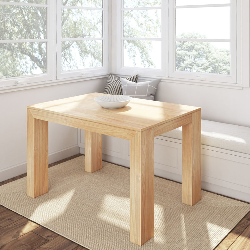 Chalonda Pine Solid Wood Dining Table, 32" W x 48" L , Blonde Wirebrush