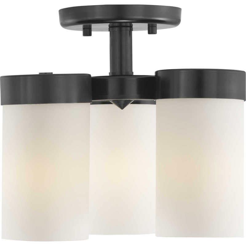 Plafonnier semi-encastré 3 lumières 11,75 po Preston, Noir