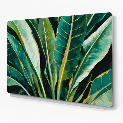 Hawaiian Taro Leaves Green Metal Wall Art