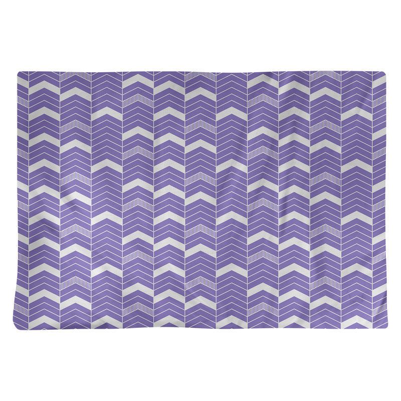 Récapitulatif à chevrons 18" lineed Stephenie, Mauve / Blanc, Coton