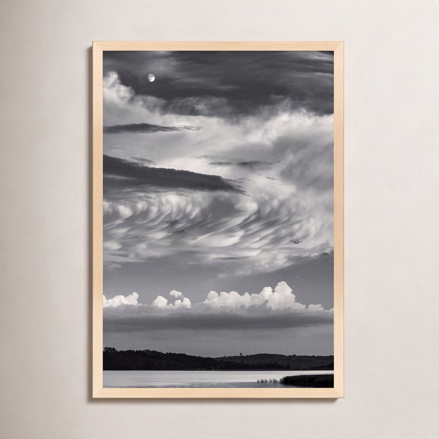 Garden Sign "Island Lake Moon" Print, 38" H x 26.5" W x 1.25" D, Brown