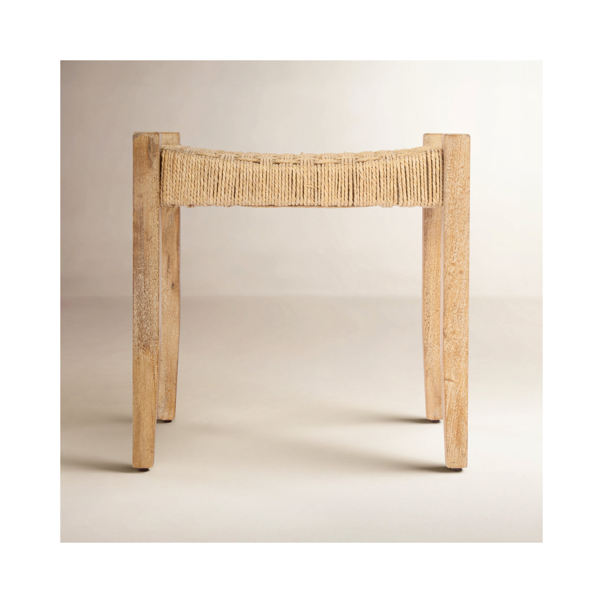 Kathleen Solid Wood Vanity Stool, Natural