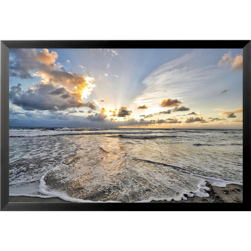« ocean de soleil », reproduction de photo encadrée, H 12 po x l 18 po x P 1 po