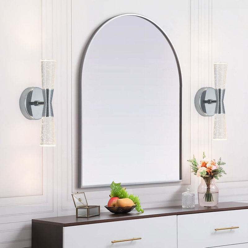 Applique murale en cristal, Chrome poli