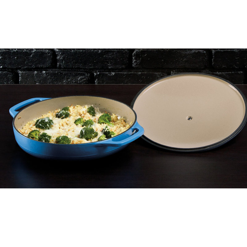 Lodge 3.6 Quart Enameled Cast Iron Casserole, Blue