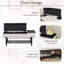 Banc de rangement rembourré 47,2 po avec 4 paires de tablettes à chaussures et compartiment de rangement (pieds noirs)-281614619
