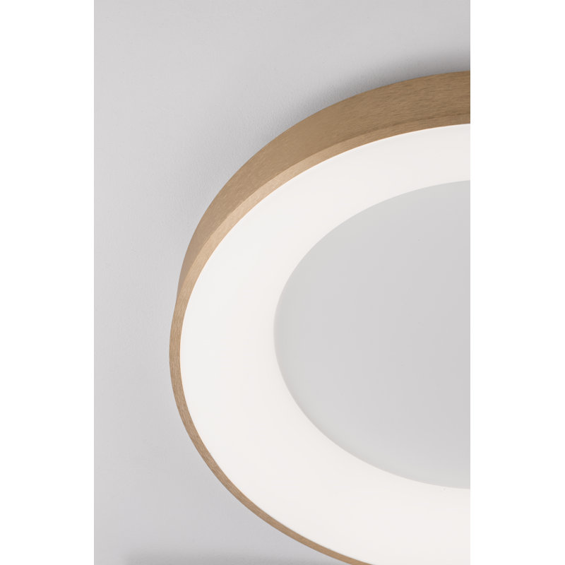 LED Flush Mount, Gold, 9cm H x 38cm W x 38cm D, 3000K