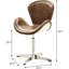 Chaise d'appoint traditionnelle brune avec siège baquet et dossier courbé délicat rétro