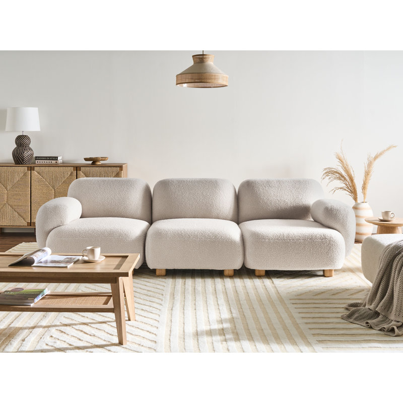 Modular Sofa 3 Seater Temarion Off-White Boucle