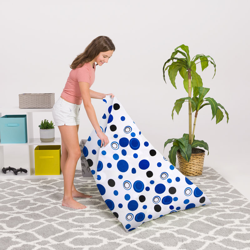 Classic Bean Bag, 200L - Large, Canvas Bubbles Blue and White