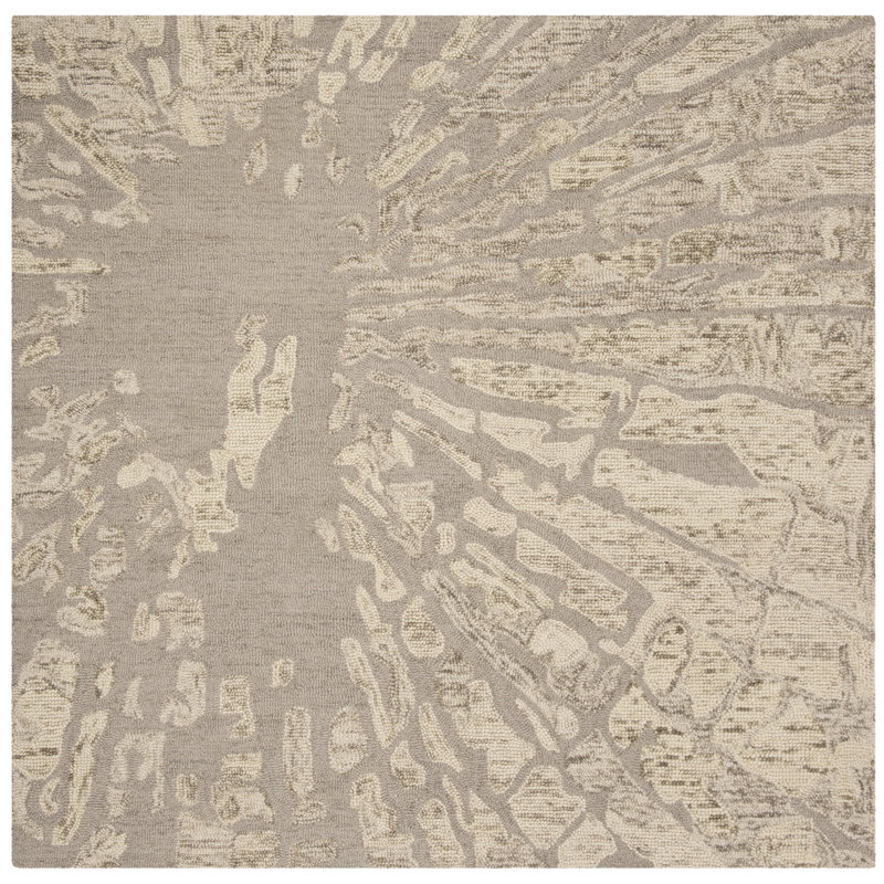 Jefferson Hand Tufted Wool Abstract Rug, Square 6'