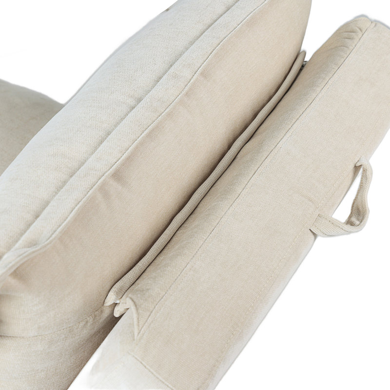 Fauteuil convertible convertible: canapé-lit avec dossier réglable et coussins - beige, Tissu crème antique