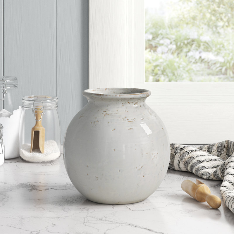Jesiah Handmade Ceramic Table Vase, 6.5" H x 6.5" W x 6.5" D