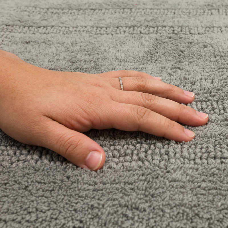 Kail Plush Stain/Fade Resistant Machine Washable Bath Mat, 17" W x 24" L, Natural