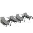 Outdoor Rust-Resistant Metal Chaise Lounge with Table