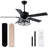Joahnna 52" Glam Crystal Ceiling Fan with Lights, 6-Speed Reversible Fan with Remote