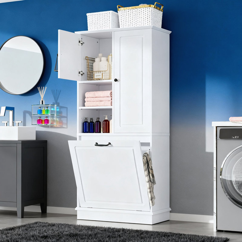 Tall Storage Cabinet With Adjustable Shelves, White
