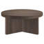 32" Wide Round Coffee Table with Fluted Base — Alder Brown Scandinavian MDF Centre Table for Living Room | Holm-715092811-693391165