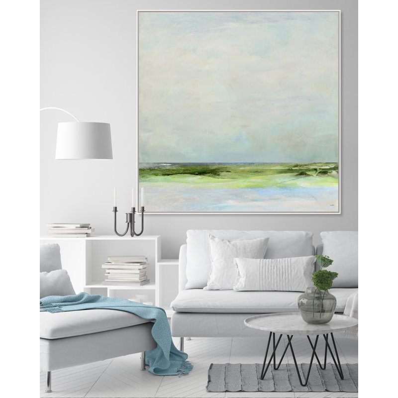 «Ocean Calm» par Lori Dubois, reproduction sur toile, Cadre flottant blanc, H 47 po x l 34 po